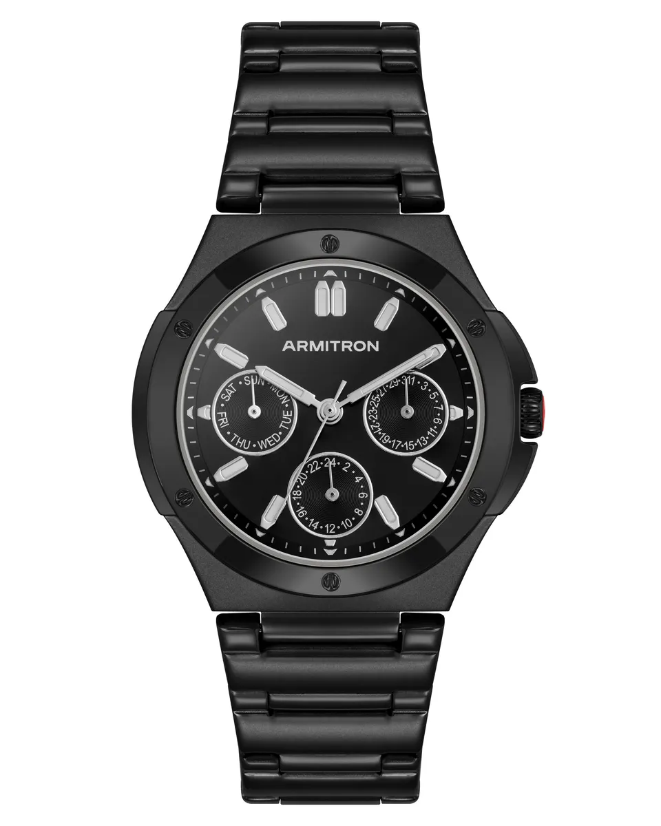 Armitron Parker 38mm herreklokke svart rustfritt stål