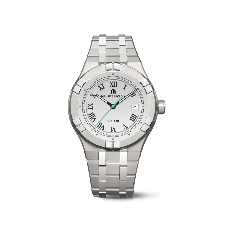 Label Noir Aikon Automatic 42MM klokke titan hvit romertall