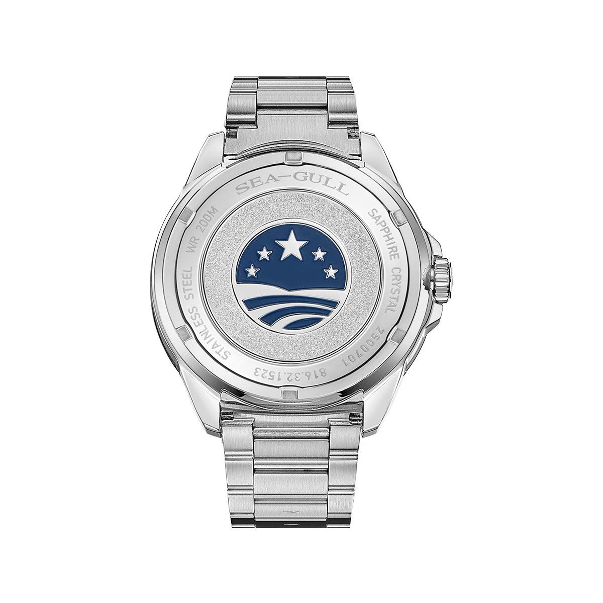 Sea-gull Ocean 816.32.1523 44mm dykkerklokke forstørret dato