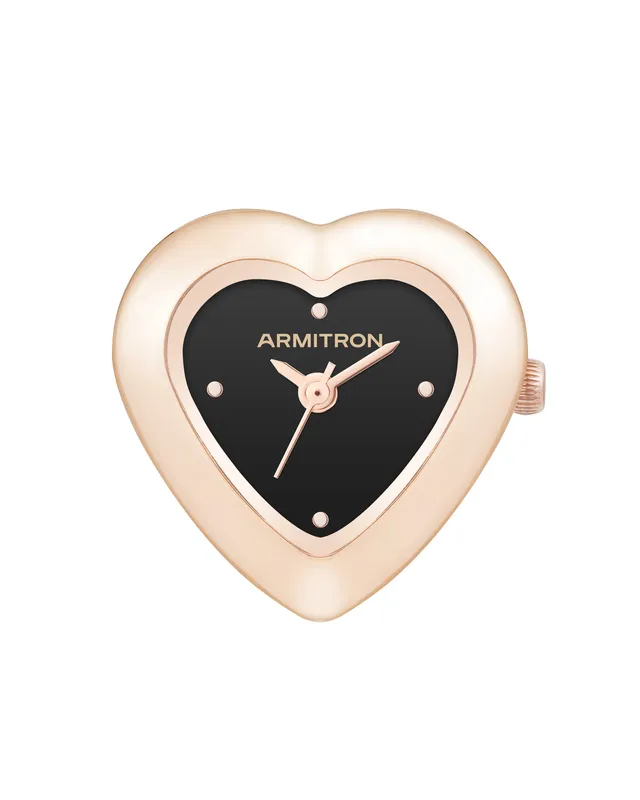 Armitron Heart Ring ringklokke 22 mm roségull svart