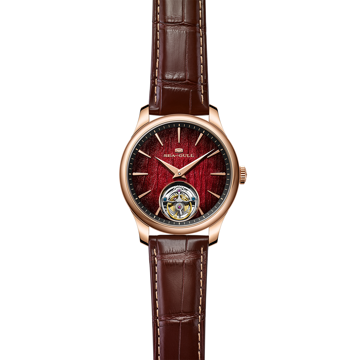 Sea-gull Year of the Horse 518.92.8850 tourbillonklokke rød