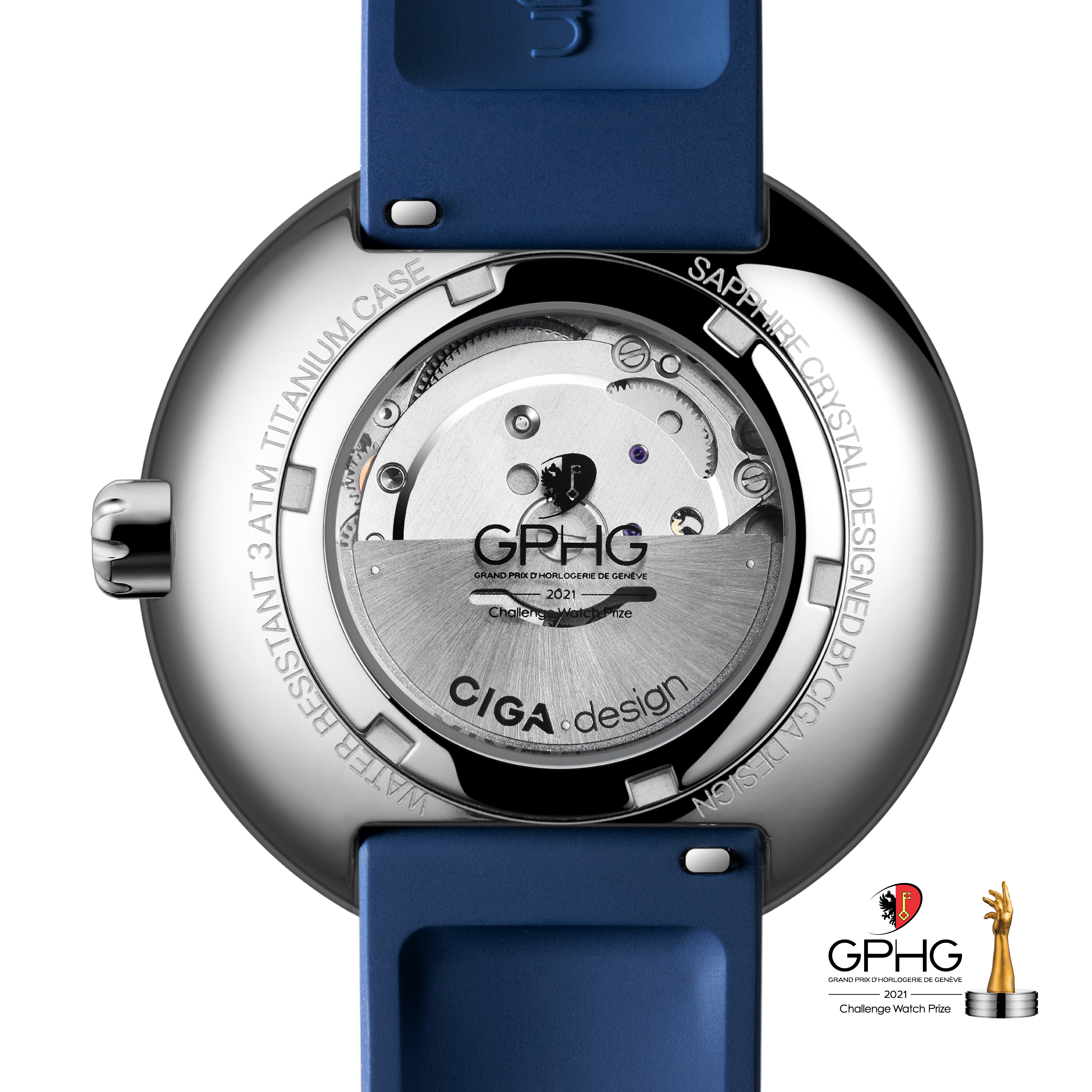 CIGA Design Blue Planet automatisk klokke 46mm stål blå
