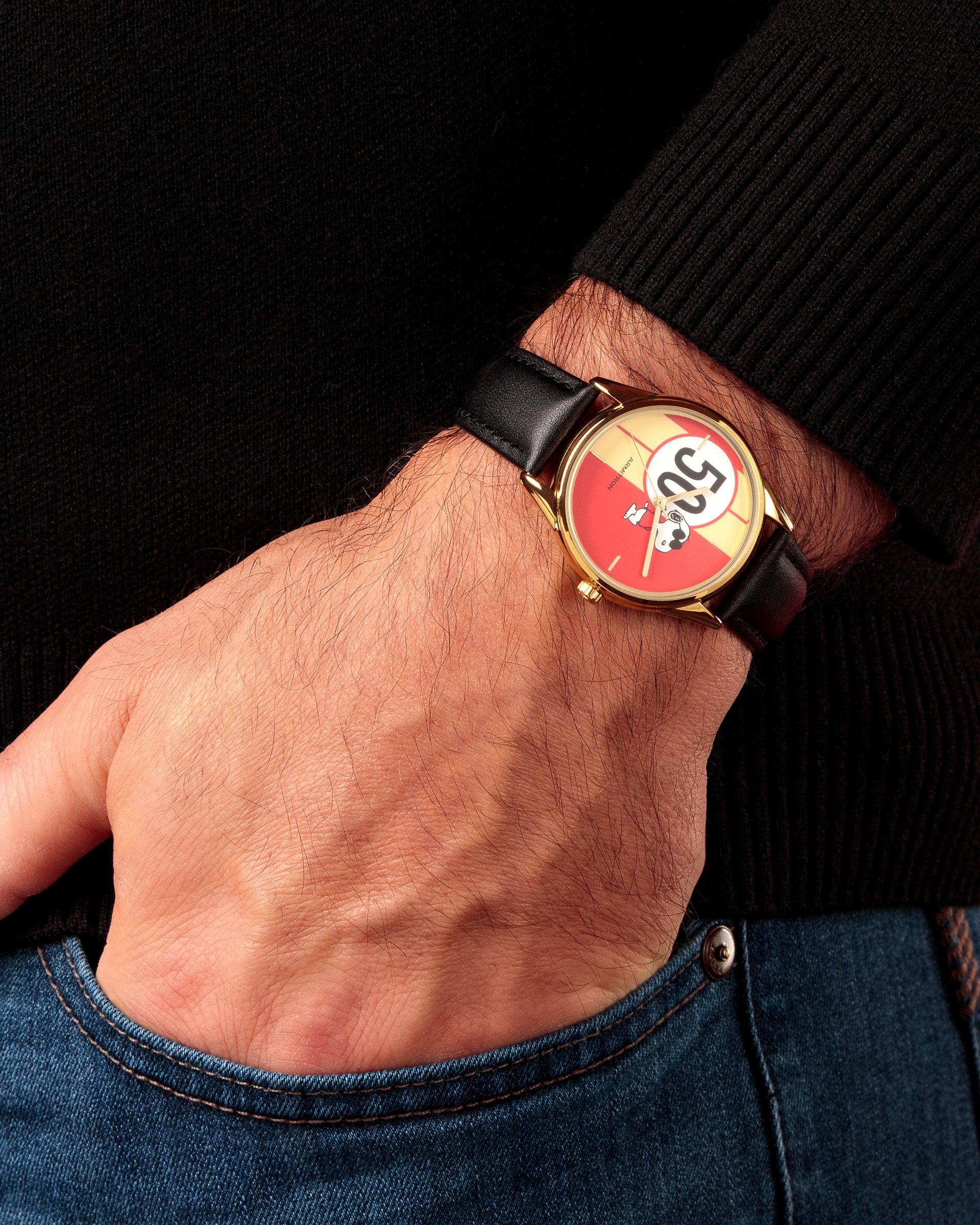Armitron Peanuts Golden Cool herreklokke 36mm limited