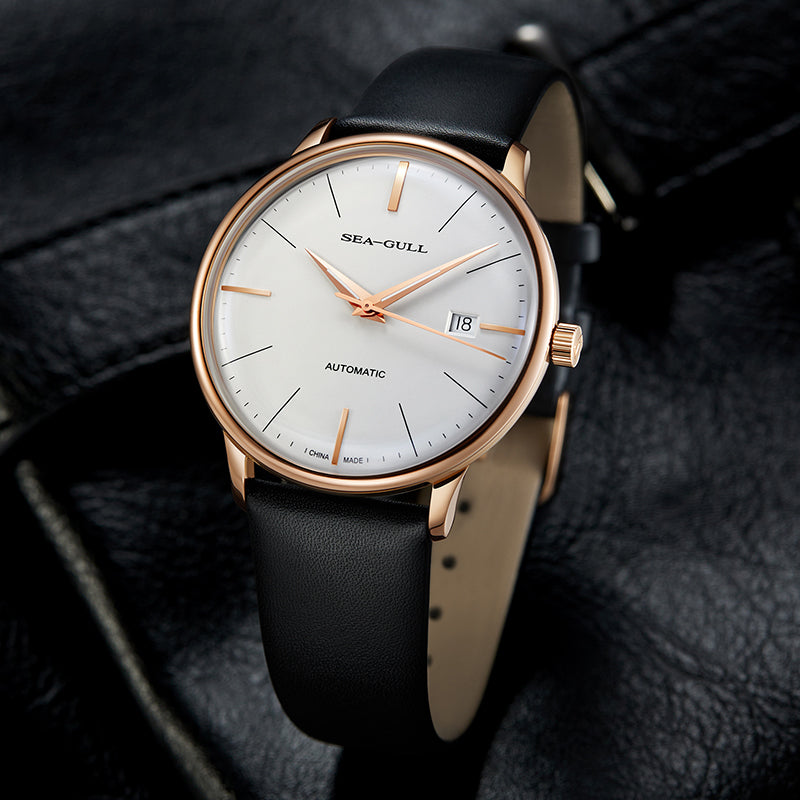 Sea-gull Bauhaus 519.519 herreklokke automatisk hvit 40mm