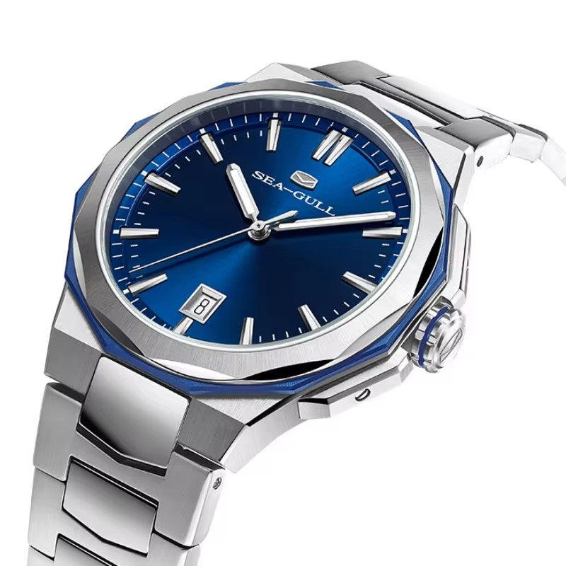 Sea-gull Extraordinary 836.12.1140 dressklokke blå 40mm automatisk