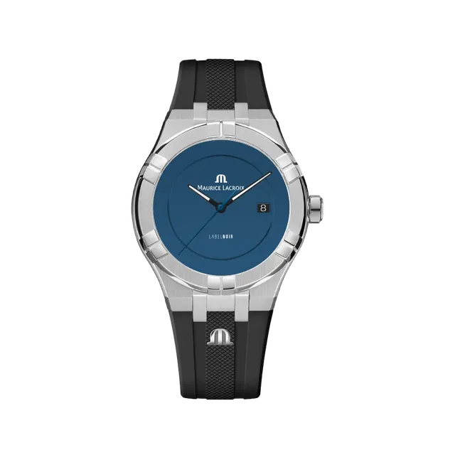 Label Noir Aikon Automatic 42MM klokke stål sort blå detaljer