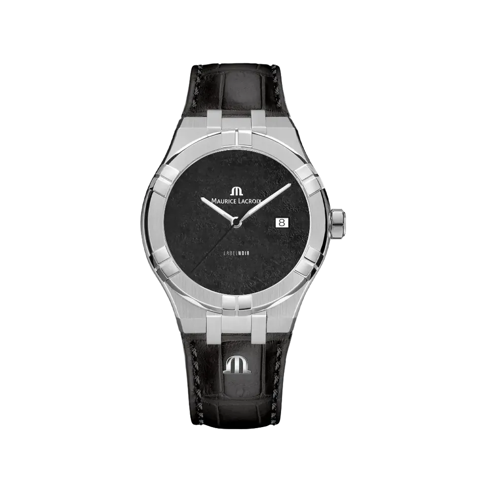 Label Noir Aikon Automatic 42MM klokke hvit skinnreim svart