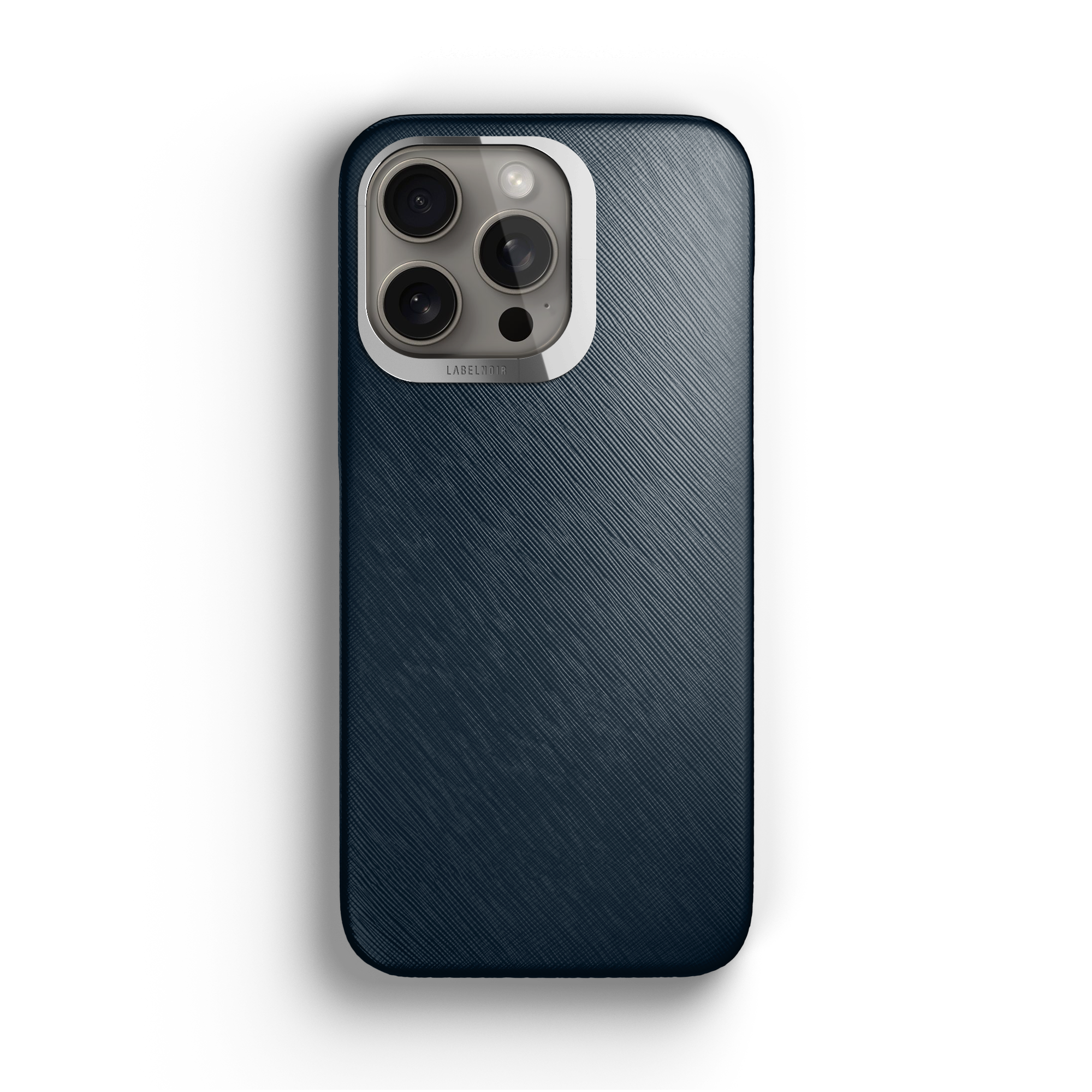 Label Noir Saffiano iPhone 15 Pro deksel svart MagSafe