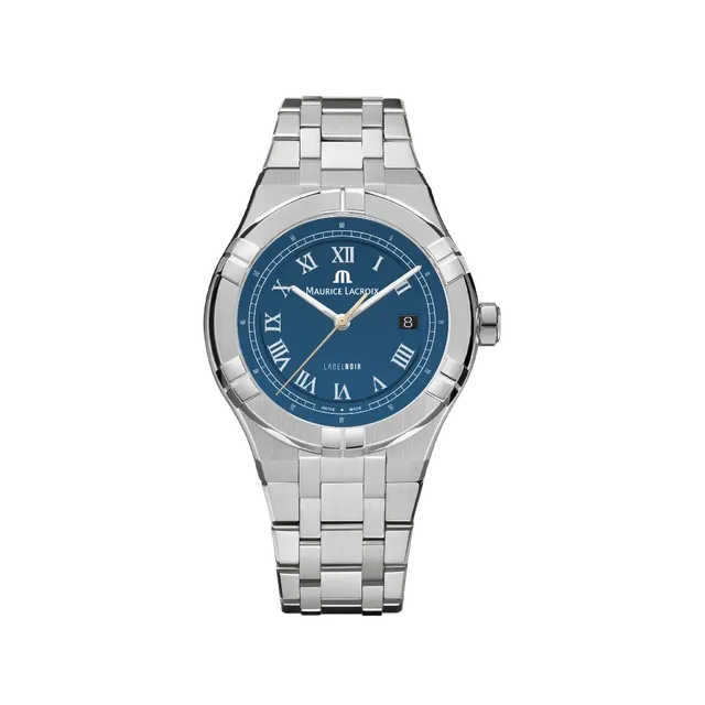 Label Noir Aikon Automatic 42MM klokke stål blå romertall