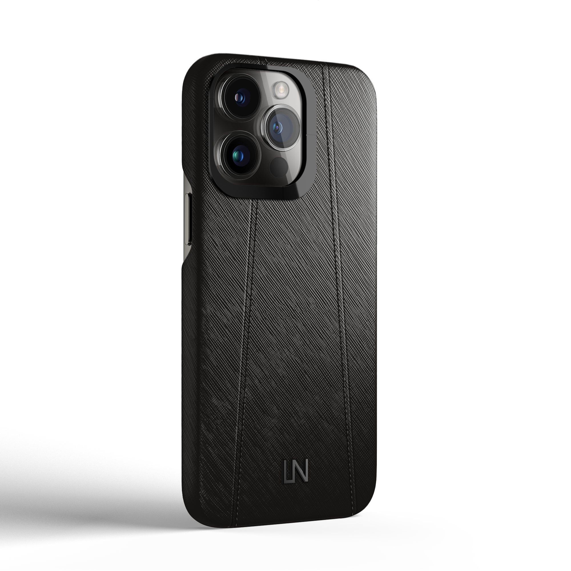 Label Noir iPhone 13 Pro Max Saffiano deksel svart skinn