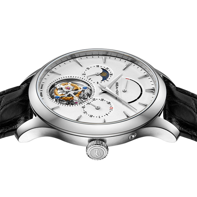 Sea-gull Artisan Heritage 818.12.8828 herreklokke hvit tourbillon
