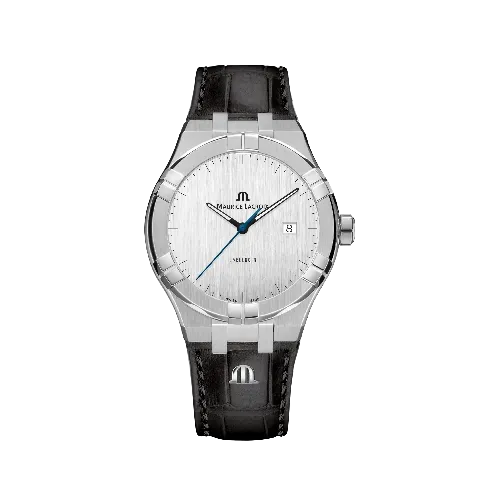 Label Noir Aikon Automatic 42MM klokke hvit svart lær