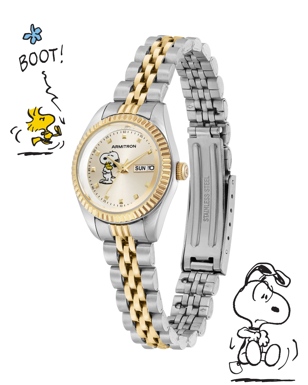 Armitron x Peanuts The Hug 24,5mm dameklokke tofarget