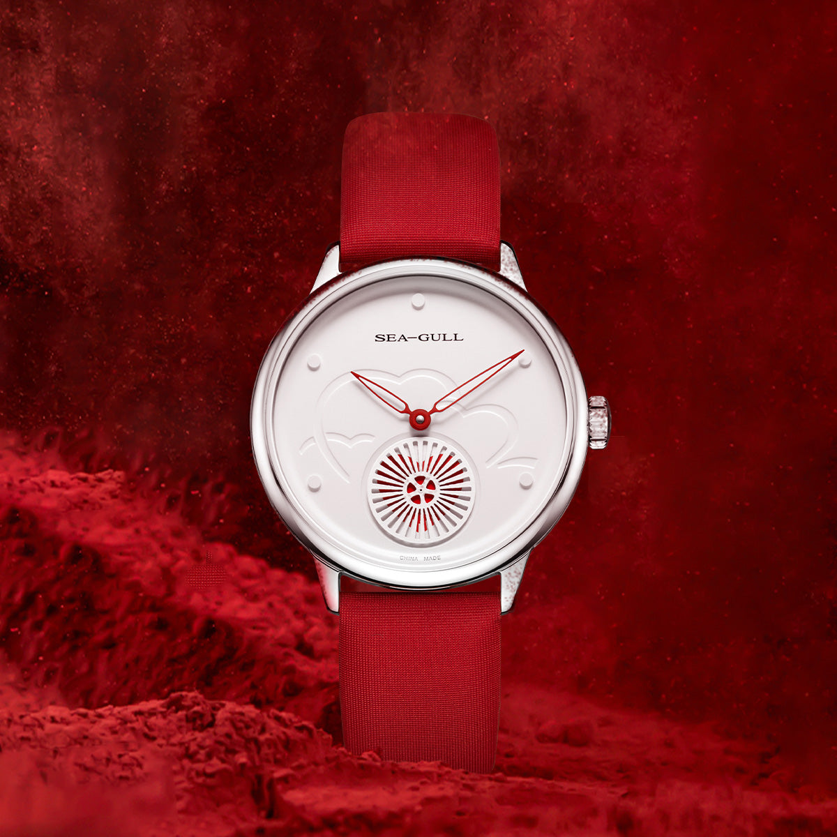 Sea-gull Heartbeat 813.96.6130L dameklokke hvit 34mm
