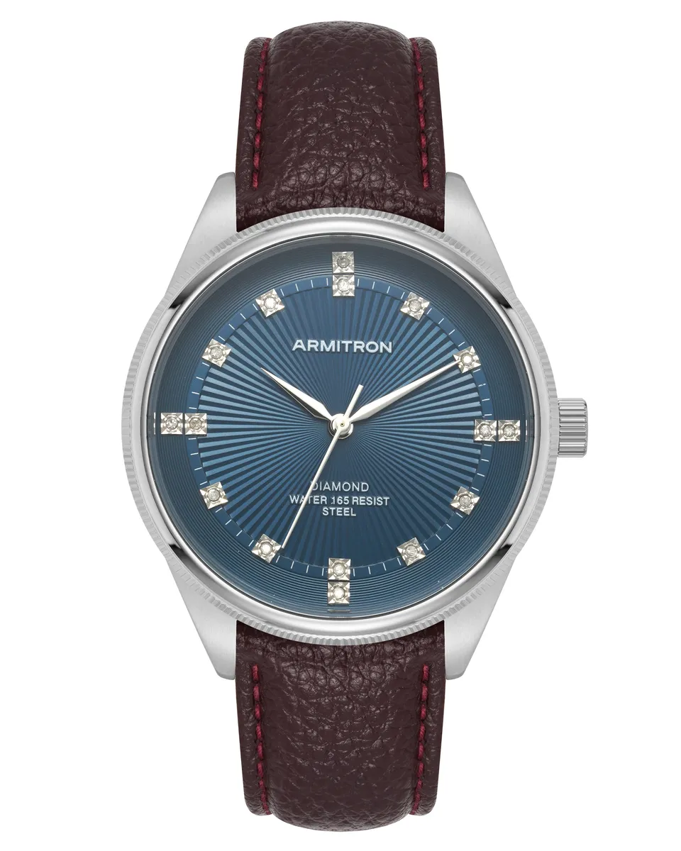 Armitron Knox 40mm herreklokke blå diamanter