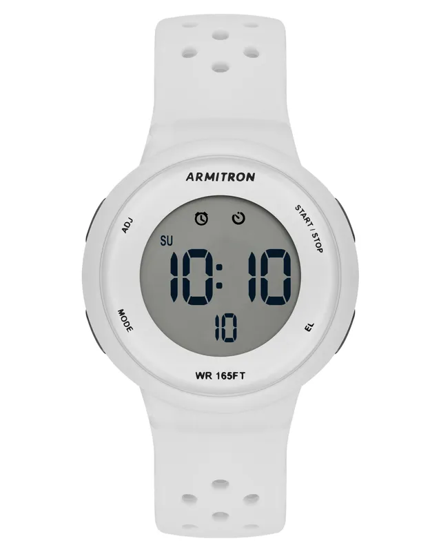 Armitron Pulse 36mm digitalklokke hvit silikon