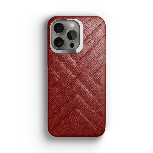 Label Noir Quilted iPhone 15 Pro deksel skinn svart