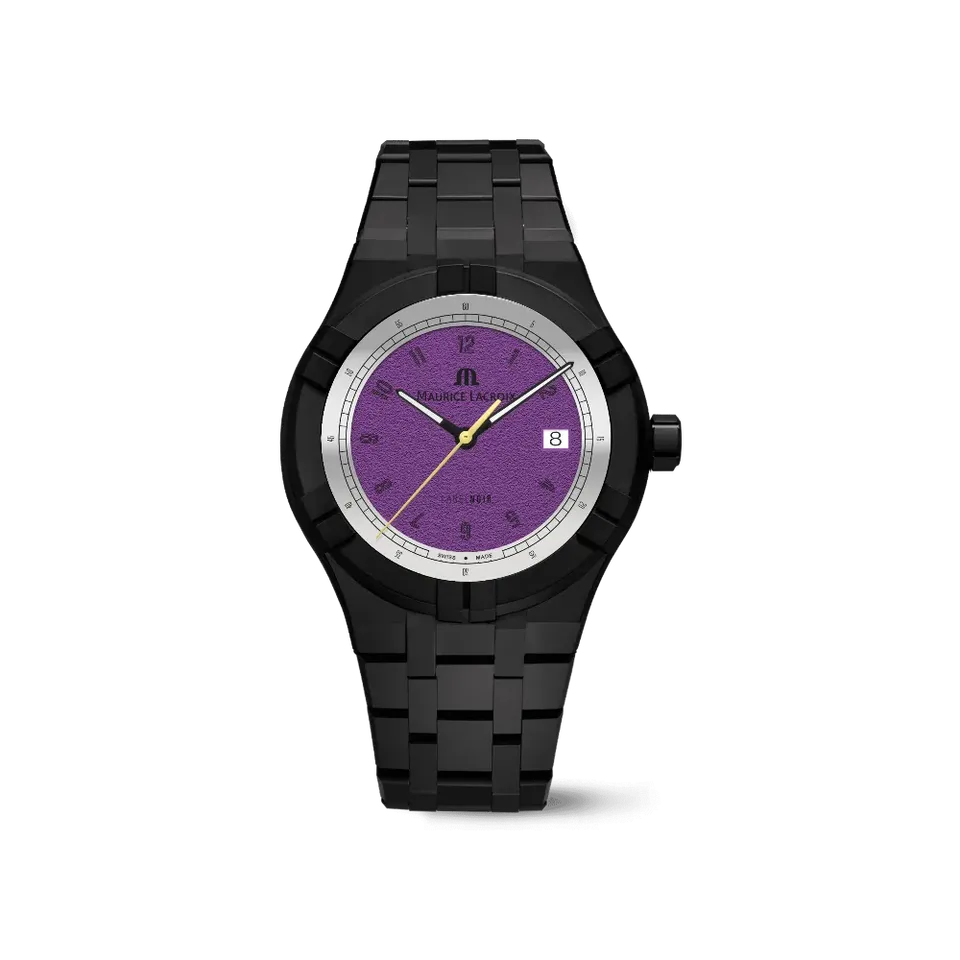 Label Noir Aikon Automatic 42MM klokke lilla sunray keramikk