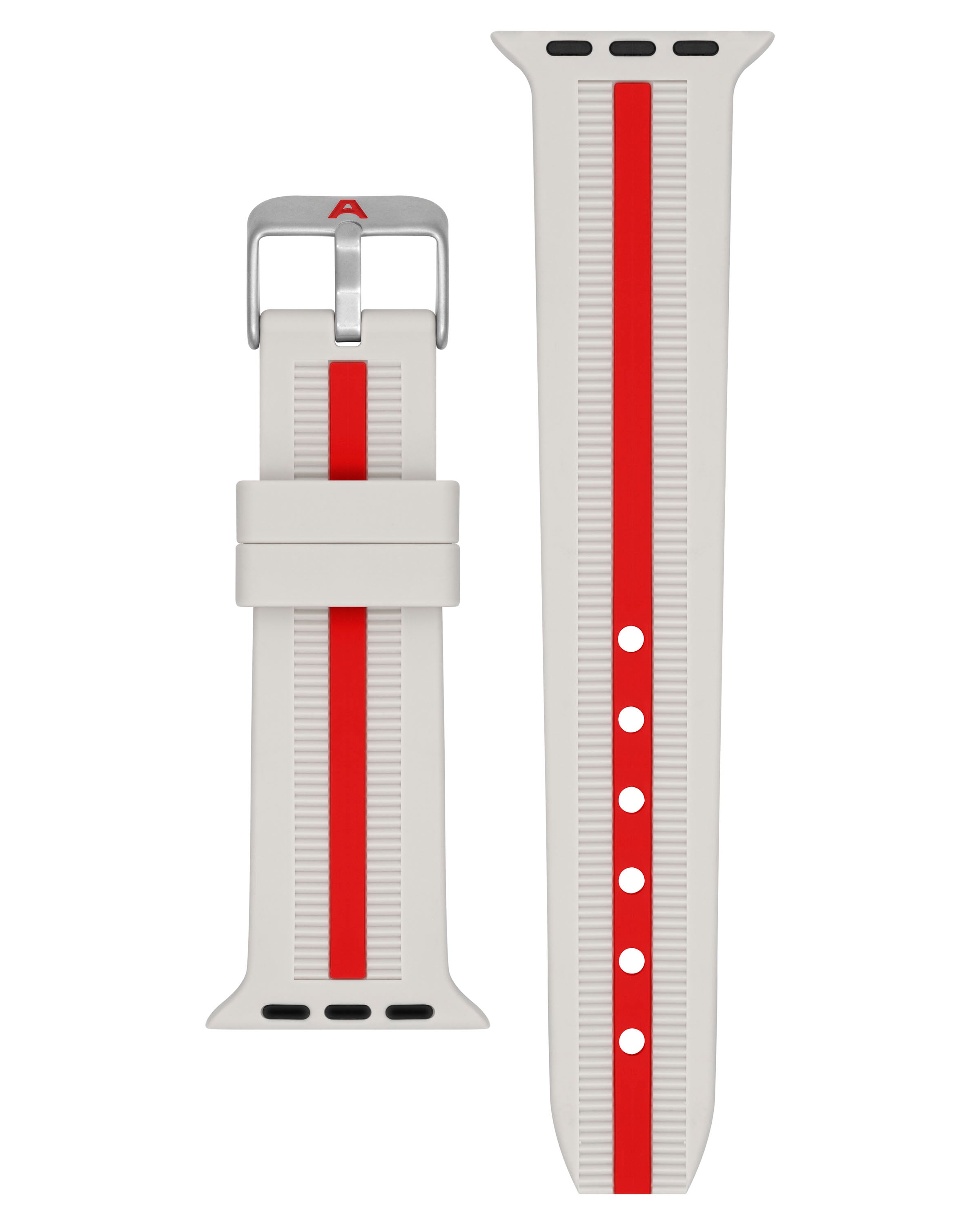 Armitron Racer Apple Watch-reim krem/rød silikon