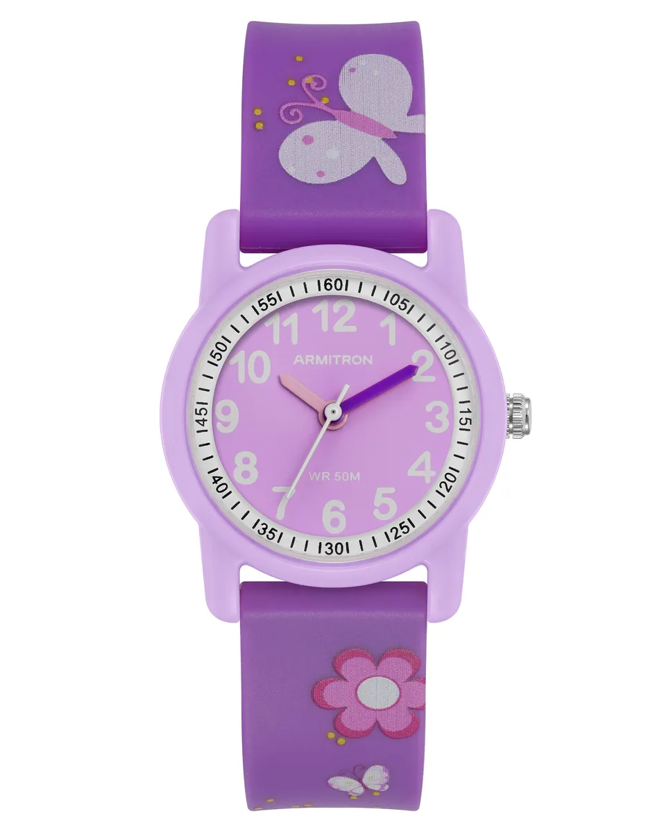 Armitron Playtime 30mm barneklokke lilla sommerfugl