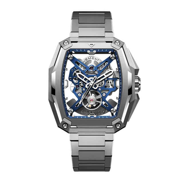 CIGA Design Hunter Titanium skjelettklokke blå