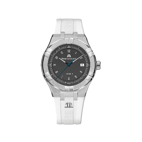 Label Noir Aikon Automatic 42MM klokke stål hvit gummireim