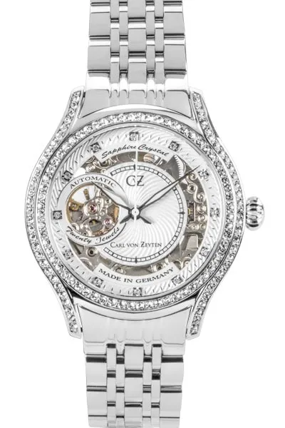 Carl von Zeyten Seewald CVZ0069WHMS dameklokke stål Swarovski