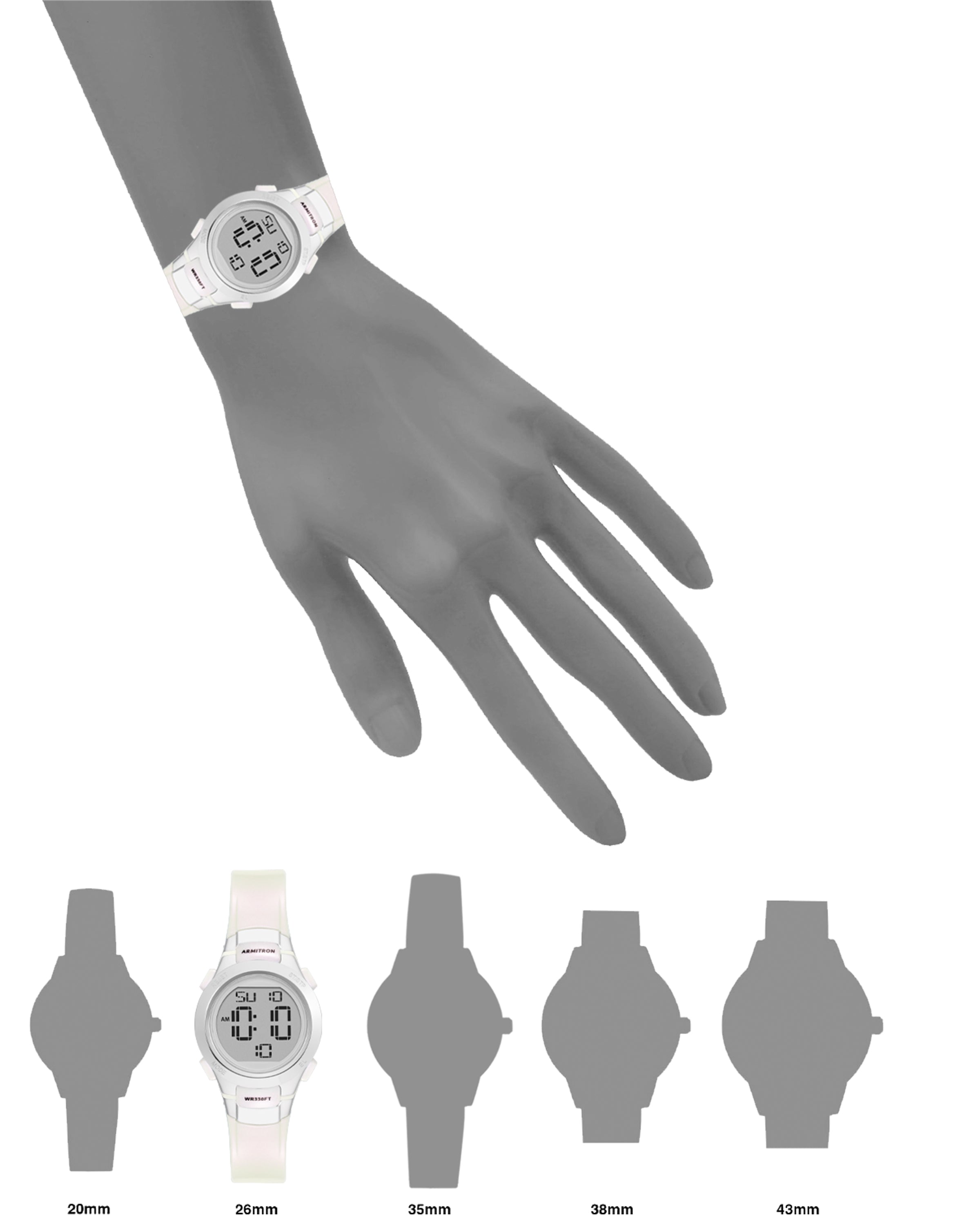 Armitron Sport 45/7012PWT digitalklokke perlehvit