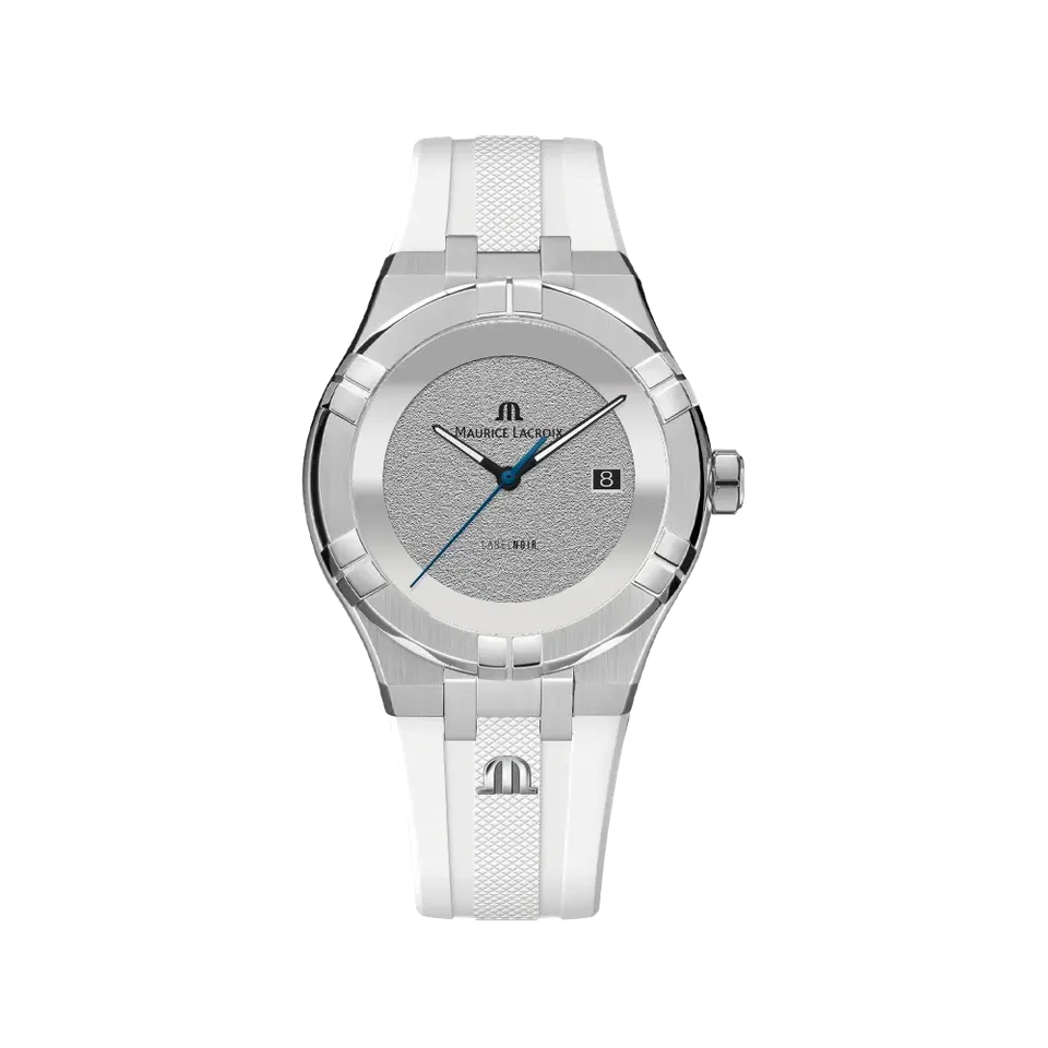Label Noir Aikon Automatic 42MM klokke stål svart hvit gummi