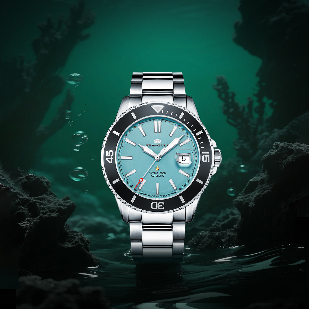 Sea-gull Ocean 816.52.1523A klokke mintgrønn 44mm