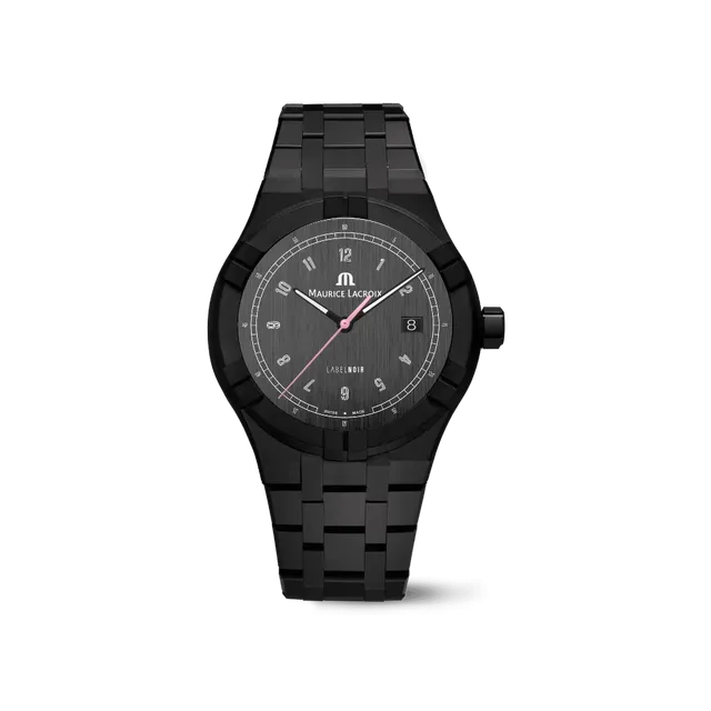 Label Noir Aikon Automatic 42MM klokke keramikk svart rosa viser