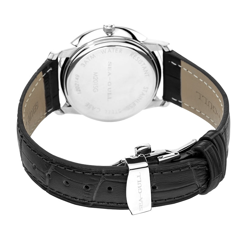 Sea-gull M201S dressklokke automatisk hvit 38 mm