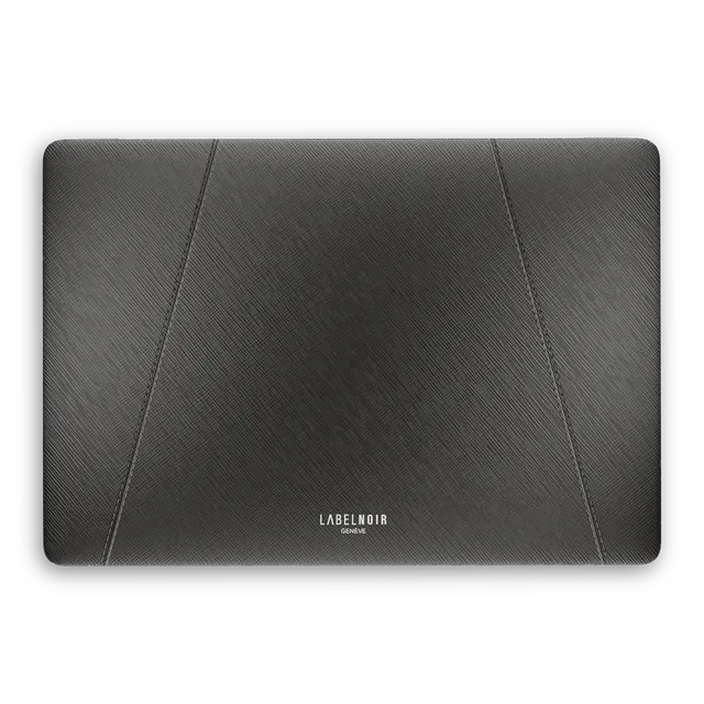 Label Noir Saffiano MacBook Pro 13 deksel skinn svart