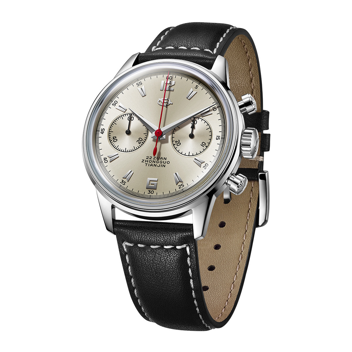 Sea-gull 1963 D304 kronograf beige 40 mm Sky Voyage