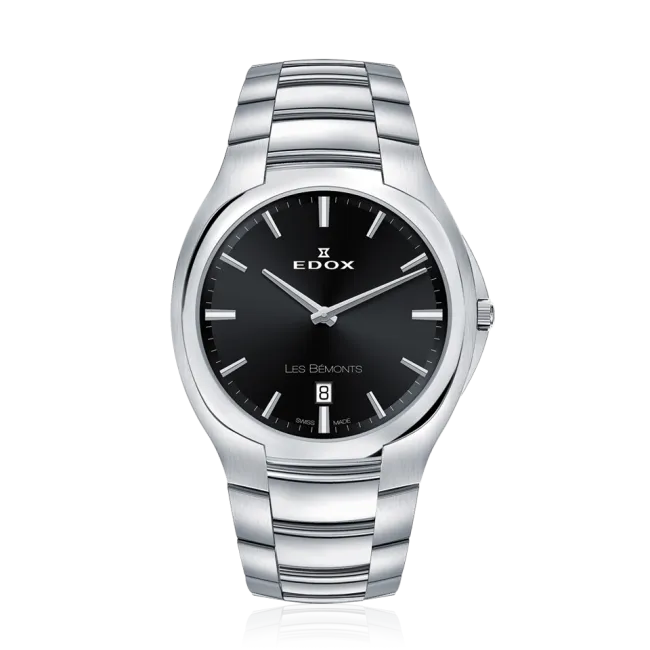 Edox Les Bémonts Ultra Slim Date herreklokke