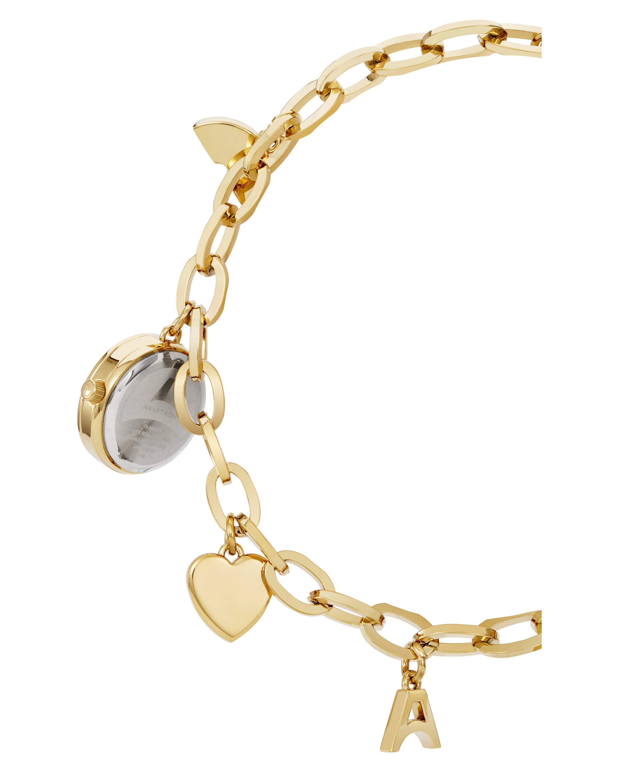 Armitron Bag Charm Chain klokke gull smiley