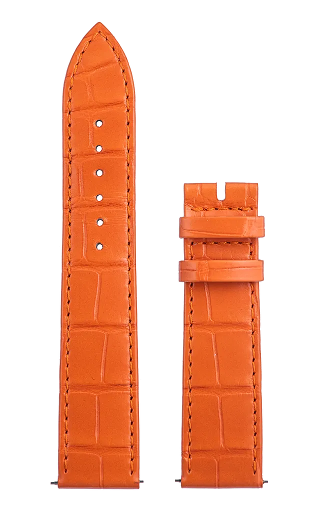 Speake-Marin Piccadilly klokkerem oransje alligator