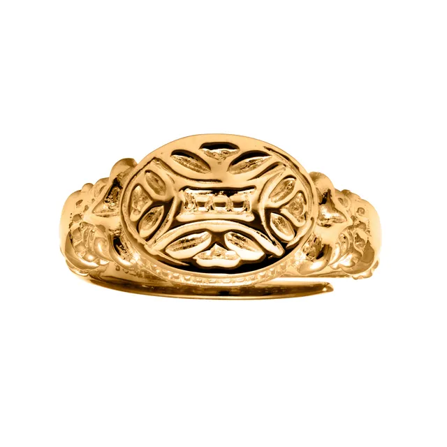 Snorre bred ring gult gull 12 mm vikinginspirert