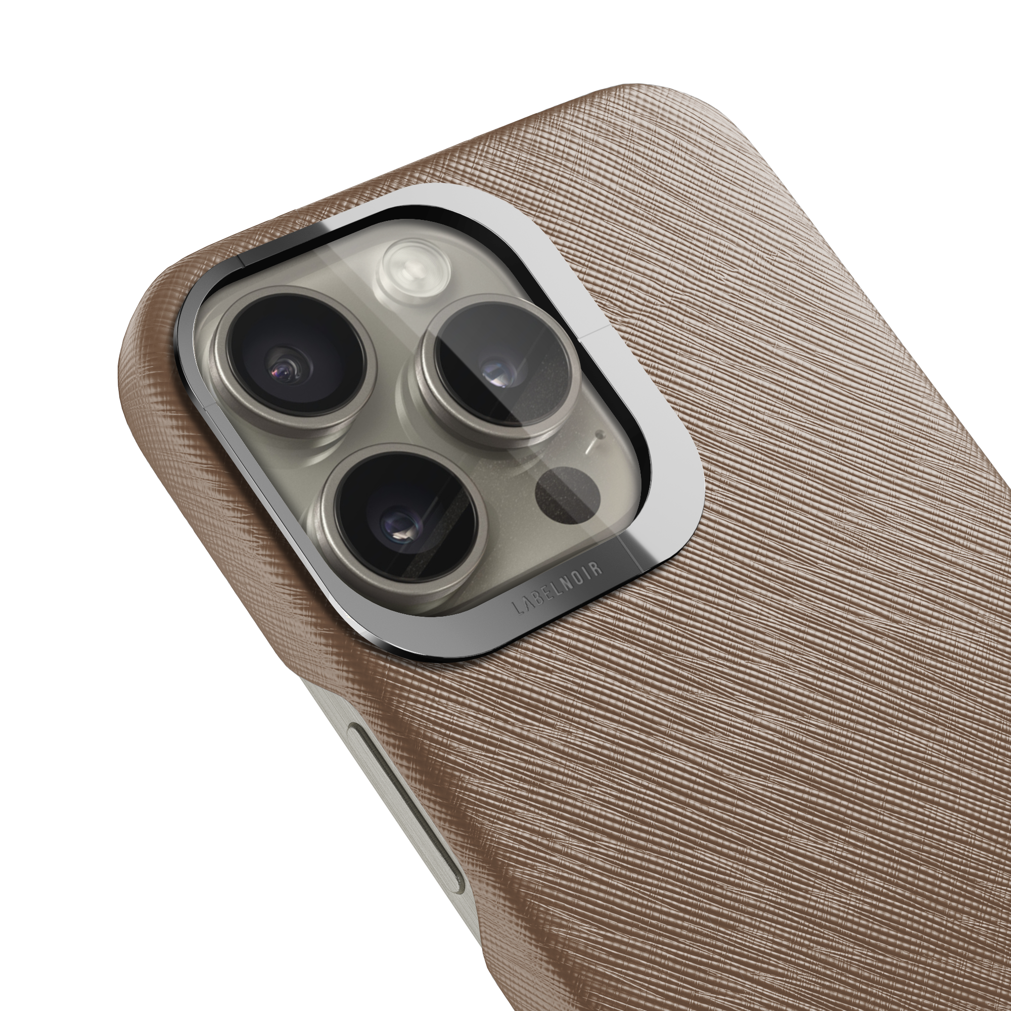 Label Noir Saffiano iPhone 15 Pro Max deksel svart MagSafe