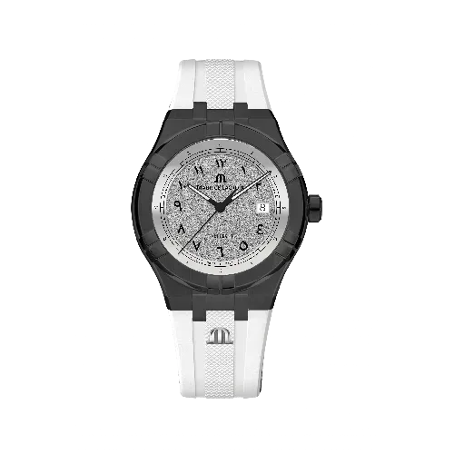 Label Noir Aikon Automatic 42MM klokke PVD hvit gummireim