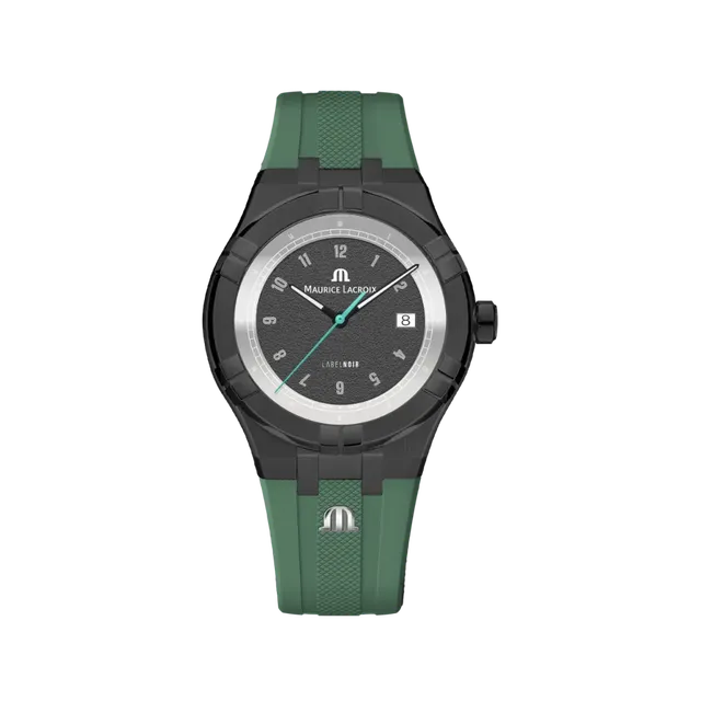 Label Noir Aikon Automatic 42MM klokke svart PVD grønn gummi