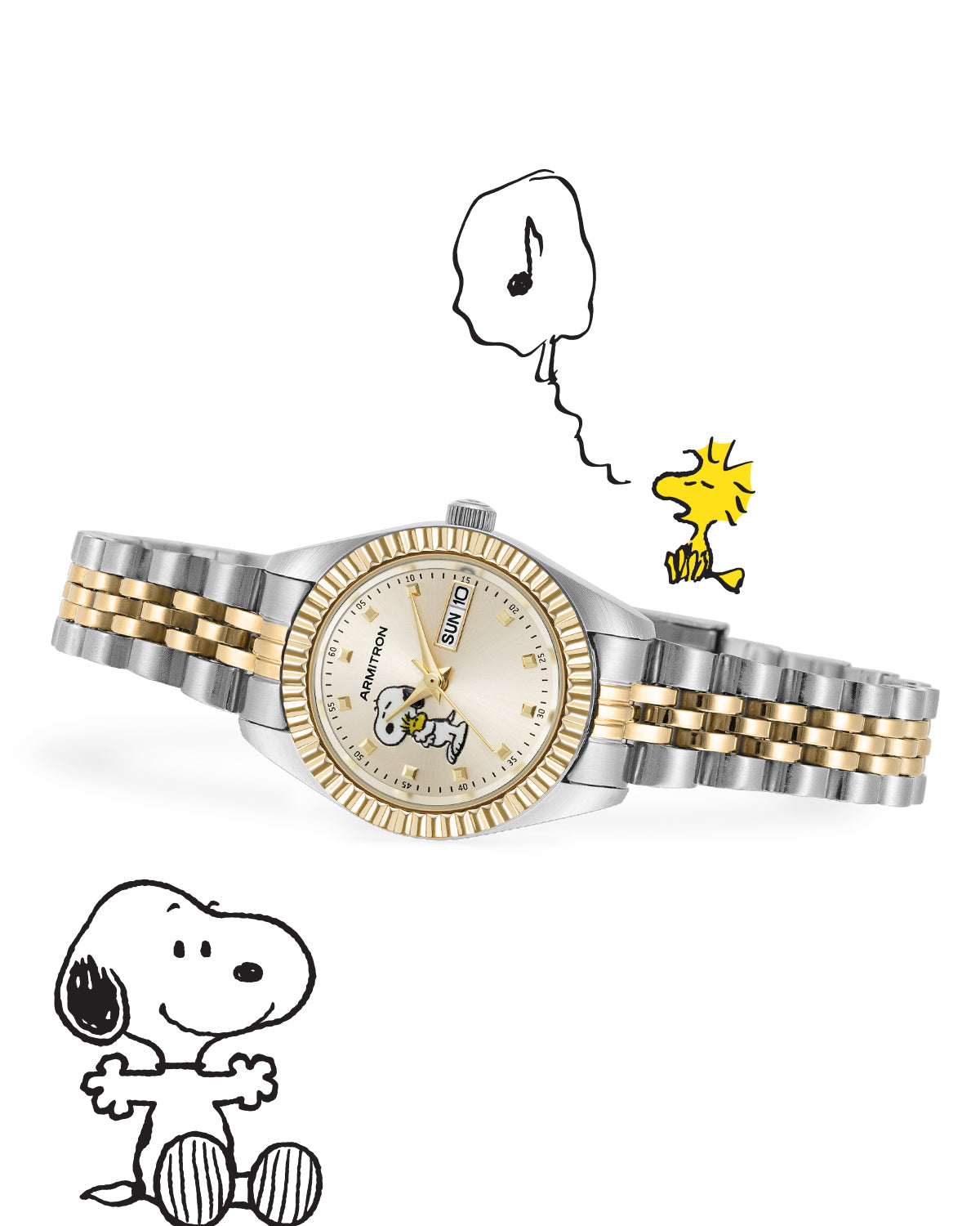 Armitron x Peanuts The Hug 24,5mm dameklokke tofarget