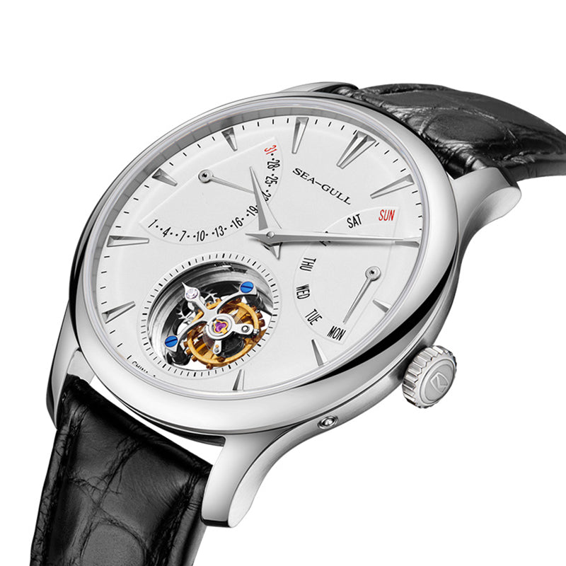 Sea-gull Artisan Heritage 818.12.8826 herreklokke hvit tourbillon