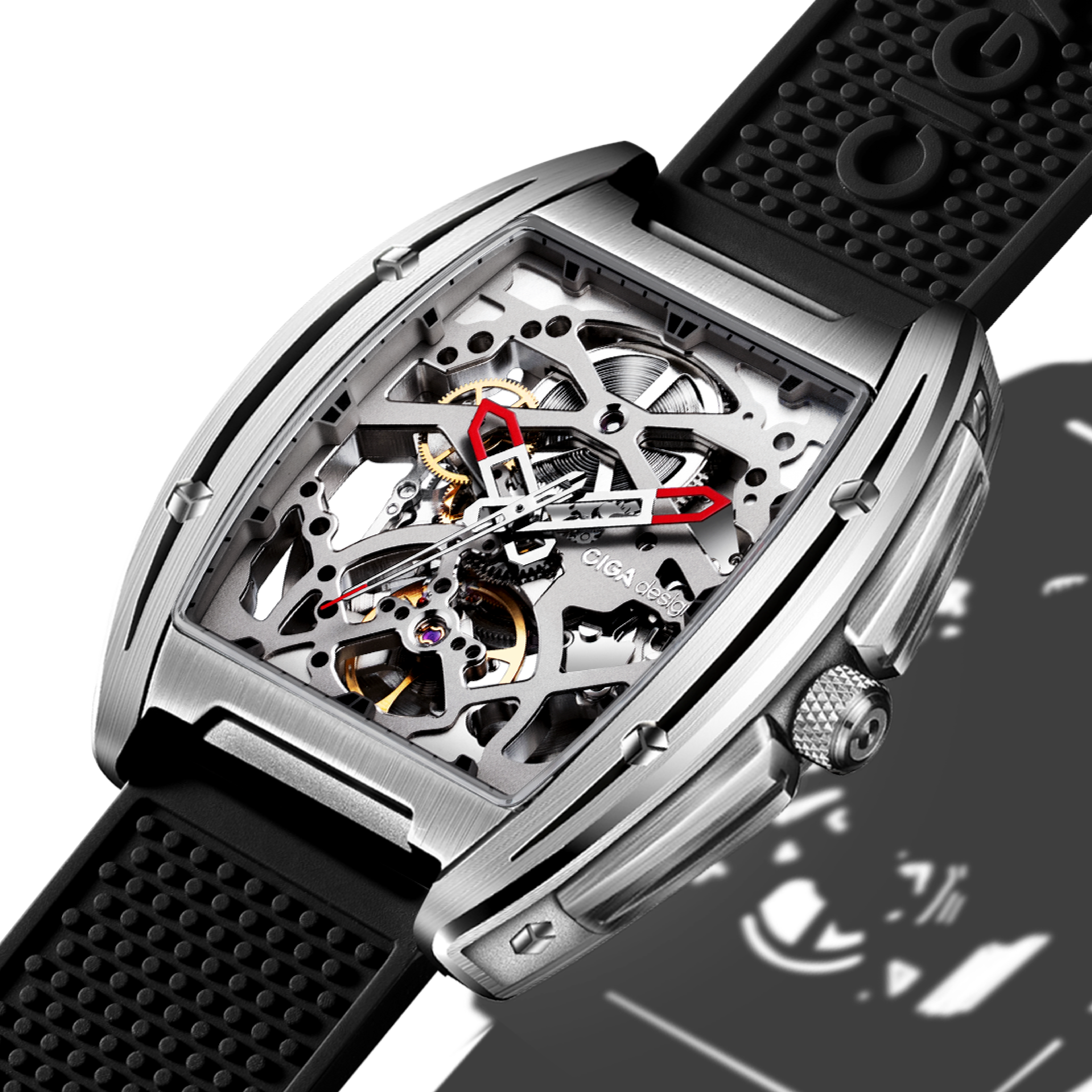 CIGA Design Edge Original skjelettklokke automatisk titan svart