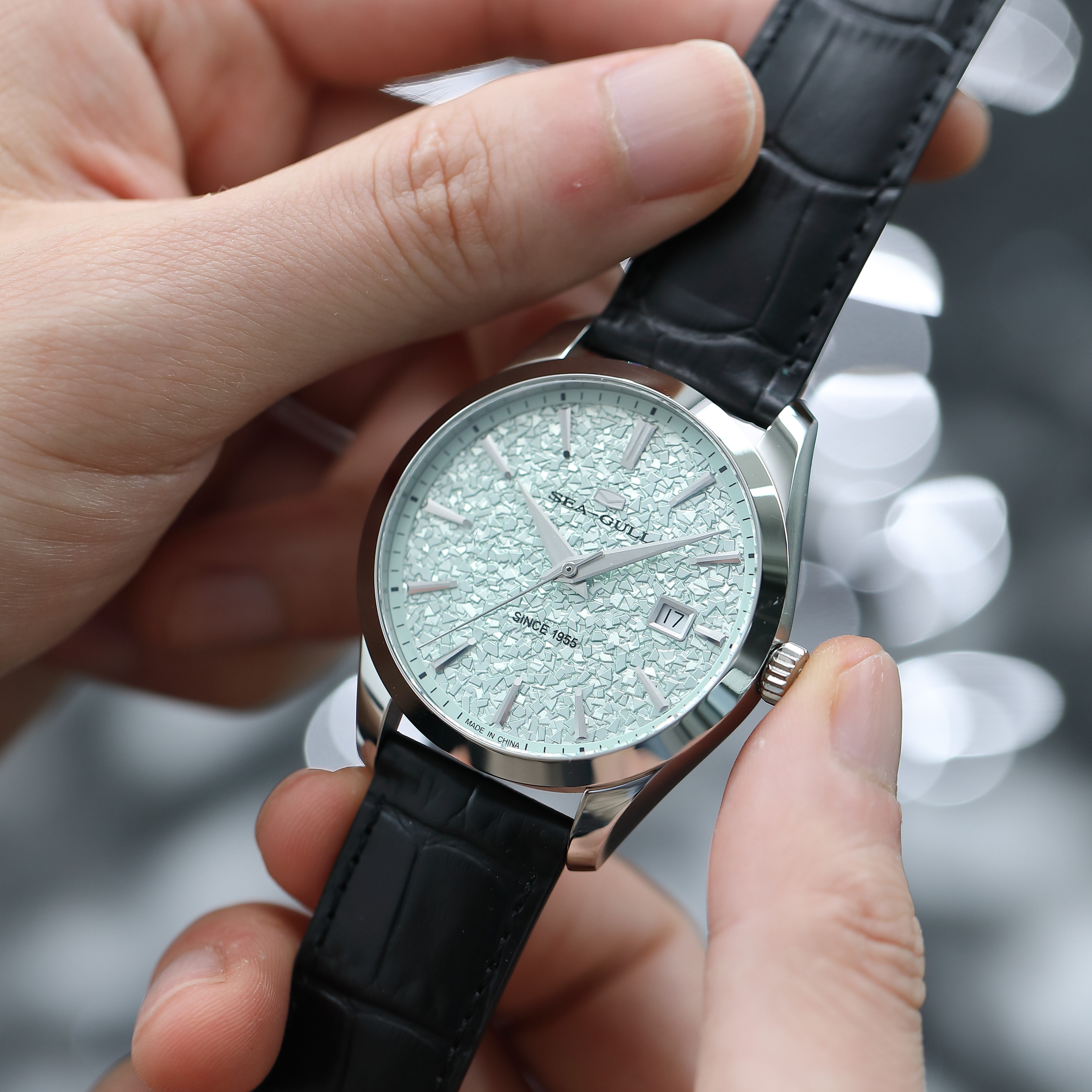 Sea-gull Qingjia 819.92.3026 dressklokke grønn 40mm