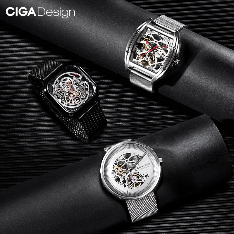 CIGA Design Milanese klokkerem stål 22mm svart