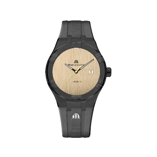 Label Noir Aikon Automatic 42MM klokke krem grå gummirem