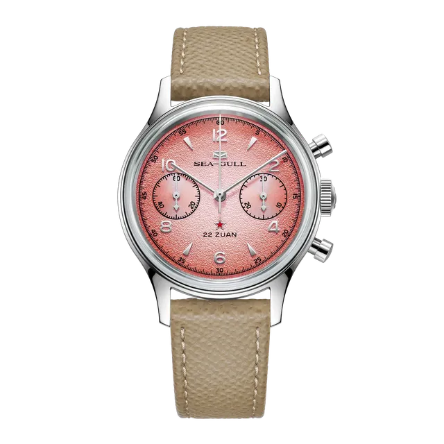 Sea-gull 1963 Aurora kronograf herreur blå 37,3mm