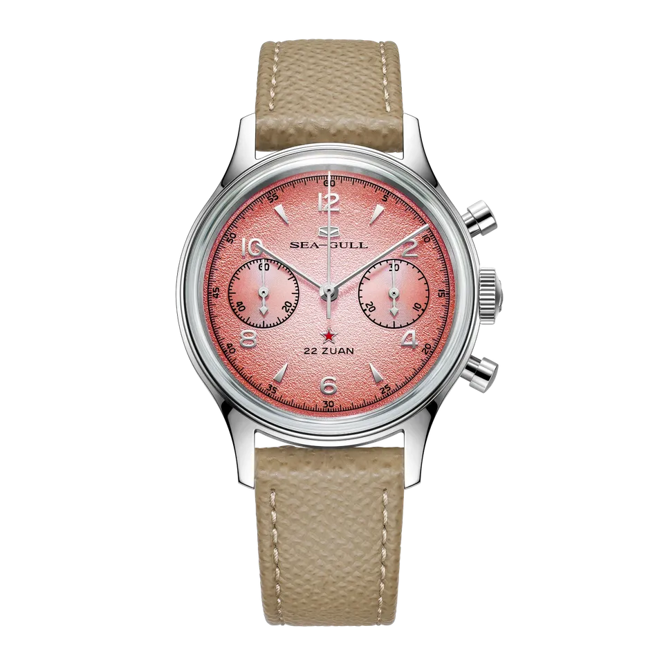 Sea-gull 1963 Aurora kronograf herreur blå 37,3mm