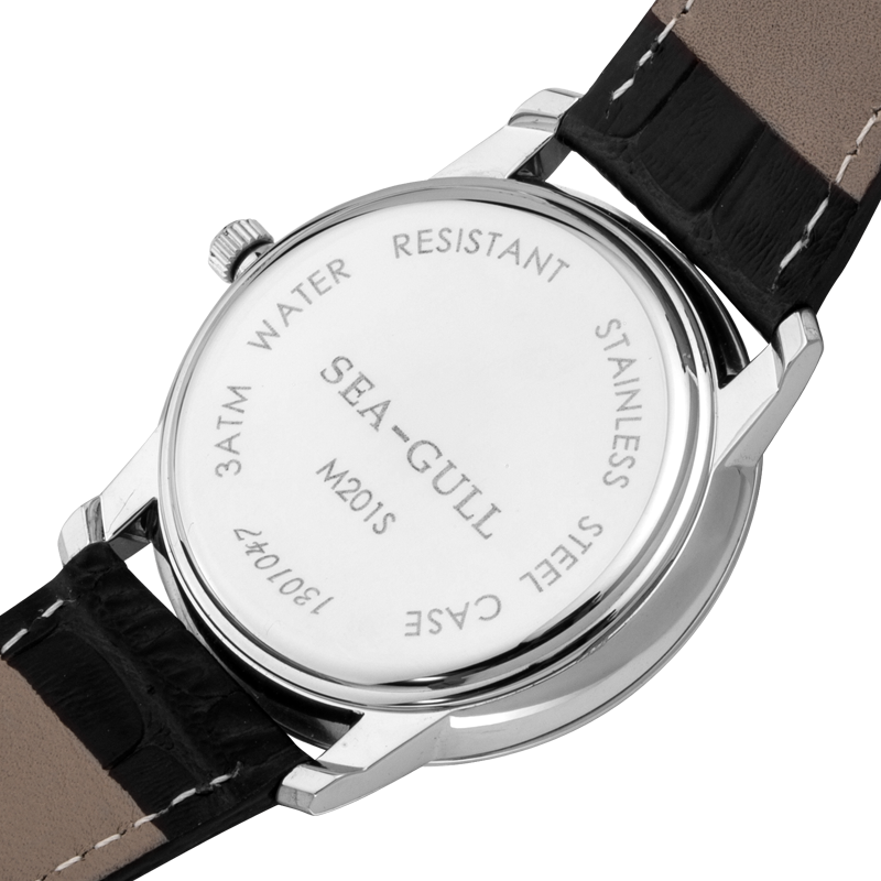 Sea-gull M201S dressklokke automatisk hvit 38 mm